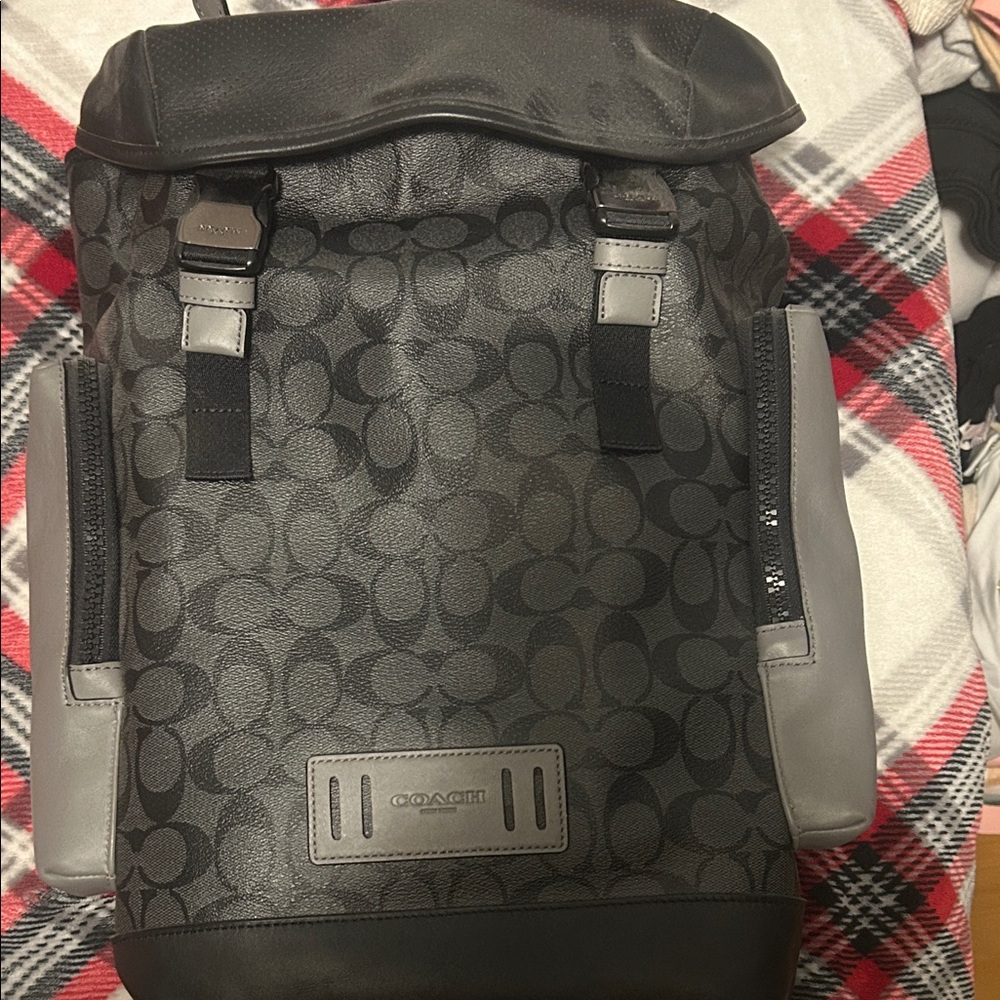 Coach Signature Black and Gray Men's Backpack